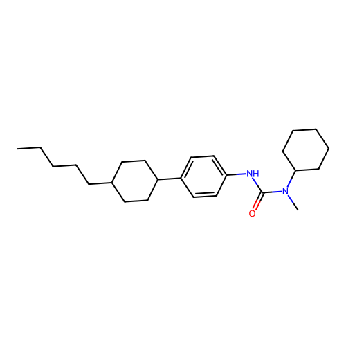 N-cyclohexyl-N-methyl-N'-[4-(4-pentylcyclohexyl)phenyl]urea structure
