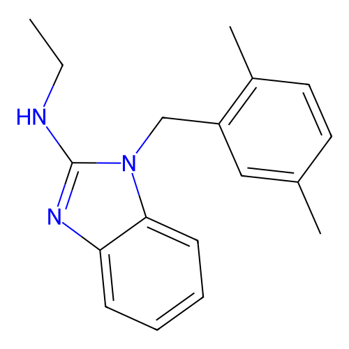 1-(2,5-dimethylbenzyl)-N-ethyl-1H-1,3-benzimidazol-2-amine structure