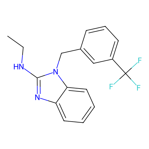 N-ethyl-1-[3-(trifluoromethyl)benzyl]-1H-1,3-benzimidazol-2-amine structure