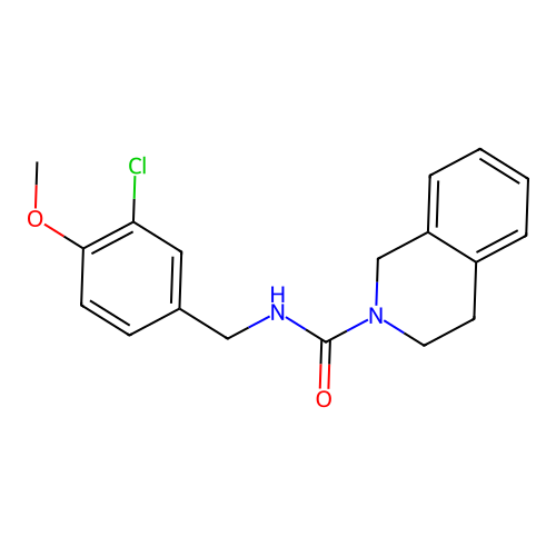 N-(3-chloro-4-methoxybenzyl)-3,4-dihydro-2(1H)-isoquinolinecarboxamide structure