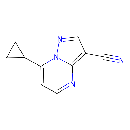 7-Cyclopropylpyrazolo[1,5-a]pyrimidine-3-carbonitrile structure