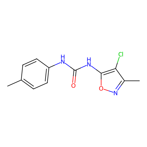 N-(4-chloro-3-methyl-5-isoxazolyl)-N'-(4-methylphenyl)urea structure