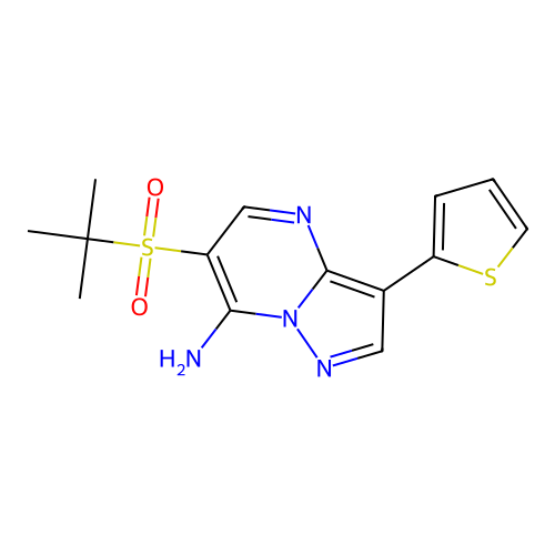 6-(Tert-butylsulfonyl)-3-(2-thienyl)pyrazolo[1,5-A]pyrimidin-7-amine structure