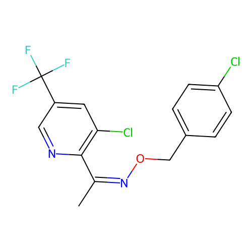 N-[(4-chlorophenyl)methoxy]-1-[3-chloro-5-(trifluoromethyl)pyridin-2-yl]ethanimine structure