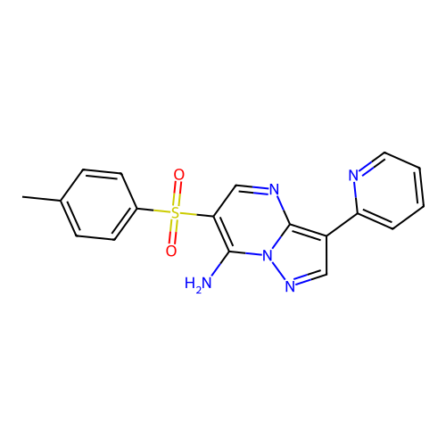 6-[(4-Methylphenyl)sulfonyl]-3-(2-pyridinyl)pyrazolo[1,5-a]pyrimidin-7-ylamine structure