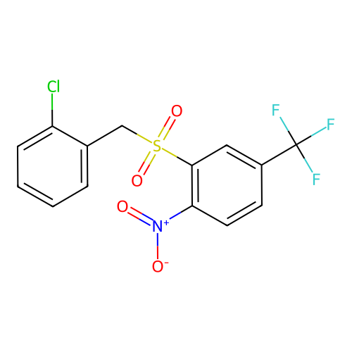(2-Chlorobenzyl)[2-nitro-5-(trifluoromethyl)phenyl]dioxo-lambda~6~-sulfane structure