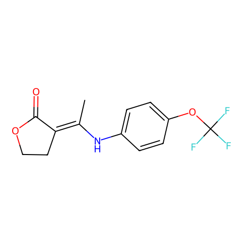 3-{(E)-1-[4-(trifluoromethoxy)anilino]ethylidene}dihydro-2(3H)-furanone structure