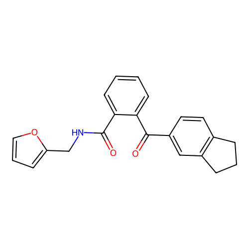 2-(2,3-dihydro-1H-inden-5-ylcarbonyl)-N-(2-furylmethyl)benzenecarboxamide structure