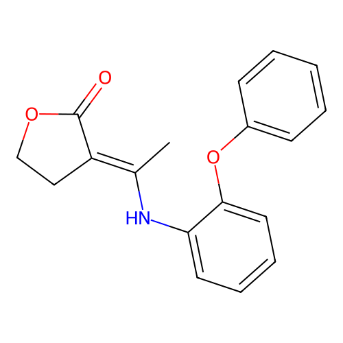(3E)-3-{1-[(2-phenoxyphenyl)amino]ethylidene}oxolan-2-one structure