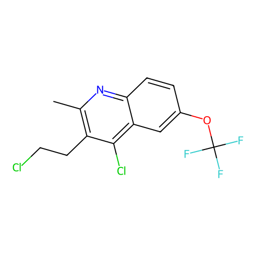 4-Chloro-3-(2-chloroethyl)-2-methyl-6-(trifluoromethoxy)quinoline structure
