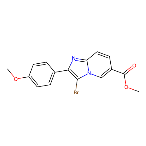 Methyl 3-bromo-2-(4-methoxyphenyl)imidazo[1,2-a]pyridine-6-carboxylate structure