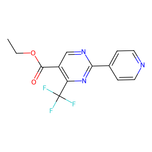 Ethyl 2-(4-pyridinyl)-4-(trifluoromethyl)-5-pyrimidinecarboxylate structure