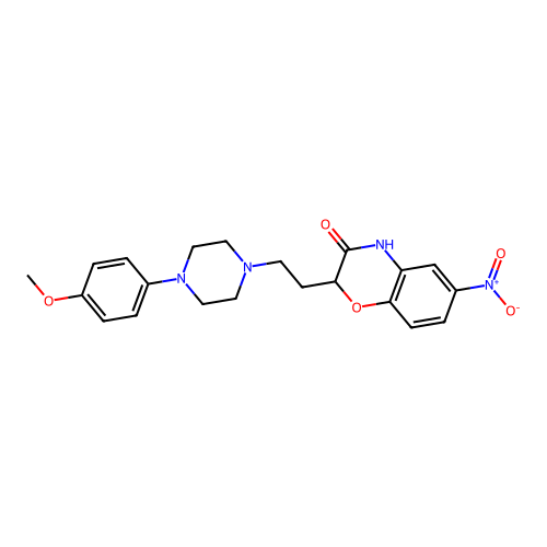 2-{2-[4-(4-methoxyphenyl)piperazino]ethyl}-6-nitro-2H-1,4-benzoxazin-3(4H)-one structure