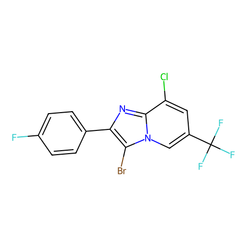 3-Bromo-8-chloro-2-(4-fluorophenyl)-6-(trifluoromethyl)imidazo[1,2-a]pyridine structure