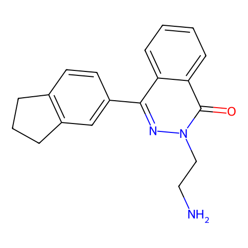 2-(2-aminoethyl)-4-(2,3-dihydro-1H-inden-5-yl)-1(2H)-phthalazinone structure