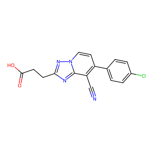 3-[7-(4-Chlorophenyl)-8-cyano[1,2,4]triazolo[1,5-a]pyridin-2-yl]propanoic acid structure