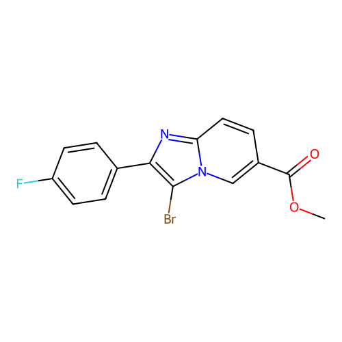 Methyl 3-bromo-2-(4-fluorophenyl)imidazo[1,2-a]pyridine-6-carboxylate structure