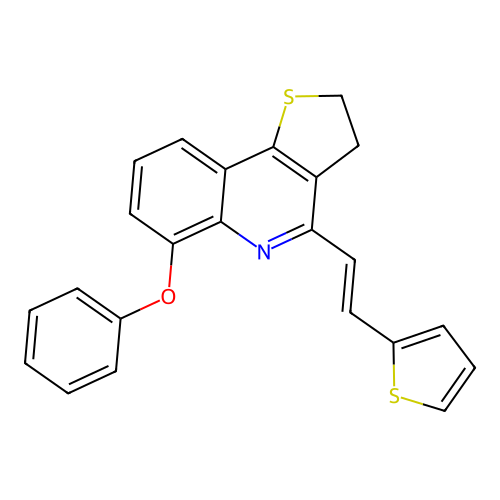 6-Phenoxy-4-(2-thiophen-2-ylethenyl)-2,3-dihydrothieno[3,2-c]quinoline structure
