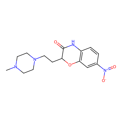 2-[2-(4-methylpiperazino)ethyl]-7-nitro-2H-1,4-benzoxazin-3(4H)-one structure