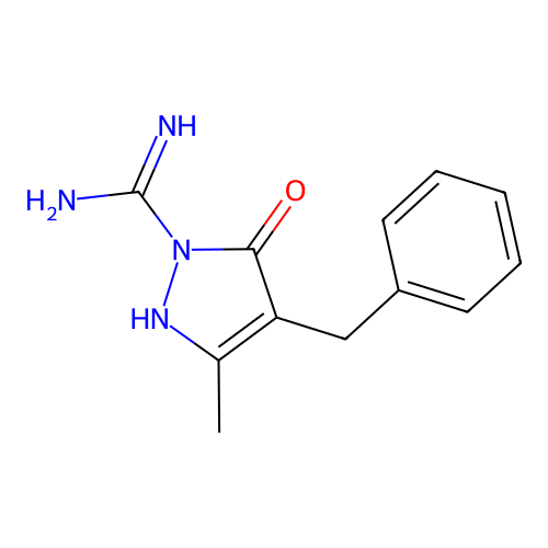 4-Benzyl-3-methyl-5-oxo-2,5-dihydro-1H-pyrazole-1-carboximidamide structure