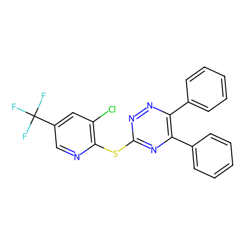 3-[3-Chloro-5-(trifluoromethyl)pyridin-2-yl]sulfanyl-5,6-diphenyl-1,2,4-triazine structure