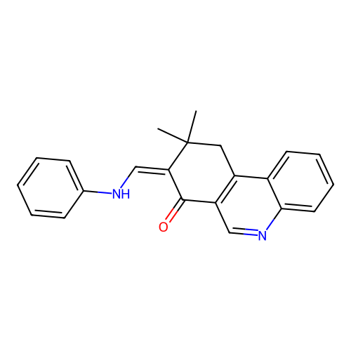 8-[(Z)-anilinomethylidene]-9,9-dimethyl-9,10-dihydro-7-phenanthridinone structure