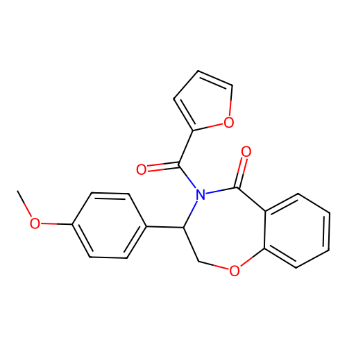 4-(Furan-2-carbonyl)-3-(4-methoxyphenyl)-2,3-dihydro-1,4-benzoxazepin-5-one structure