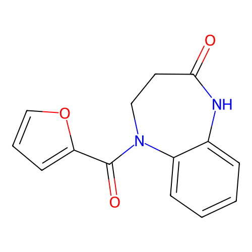 5-(2-furylcarbonyl)-1,3,4,5-tetrahydro-2H-1,5-benzodiazepin-2-one structure