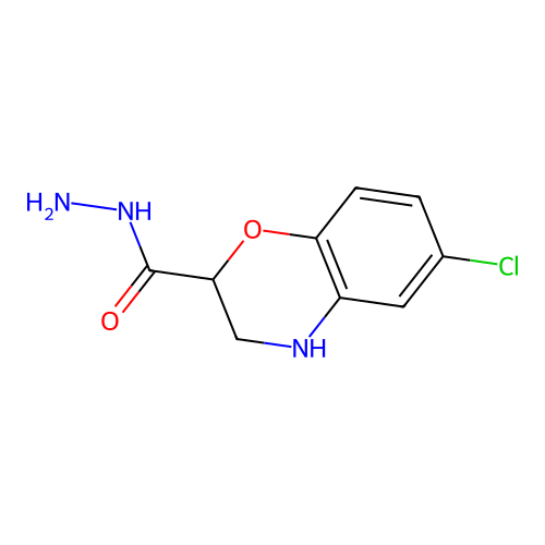 6-chloro-3,4-dihydro-2H-1,4-benzoxazine-2-carbohydrazide structure