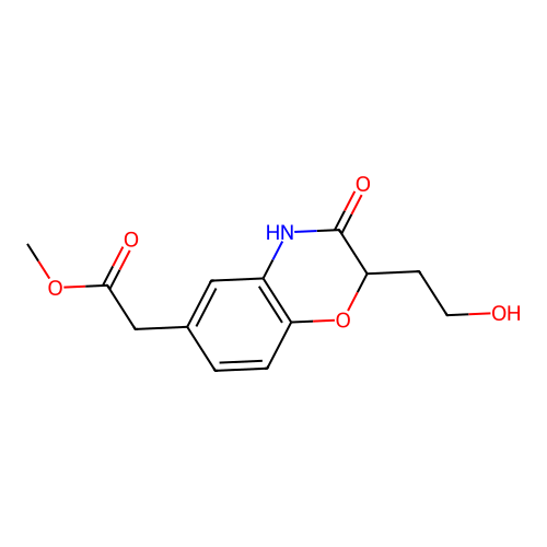 methyl 2-[2-(2-hydroxyethyl)-3-oxo-3,4-dihydro-2H-1,4-benzoxazin-6-yl]acetate structure