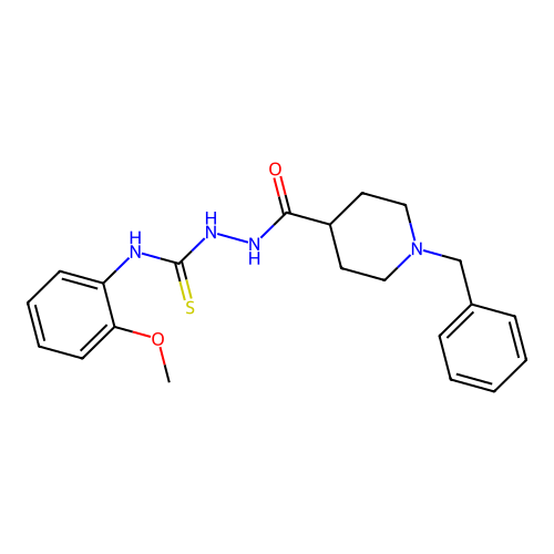 2-[(1-benzyl-4-piperidinyl)carbonyl]-N-(2-methoxyphenyl)-1-hydrazinecarbothioamide structure
