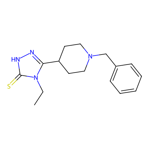 5-(1-benzyl-4-piperidinyl)-4-ethyl-4H-1,2,4-triazol-3-ylhydrosulfide structure