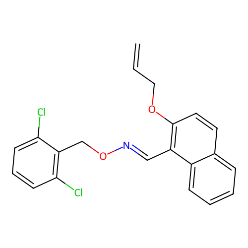 N-[(2,6-dichlorophenyl)methoxy]-1-(2-prop-2-enoxynaphthalen-1-yl)methanimine structure