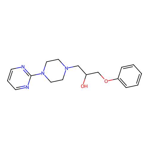 1-Phenoxy-3-[4-(2-pyrimidinyl)piperazino]-2-propanol structure