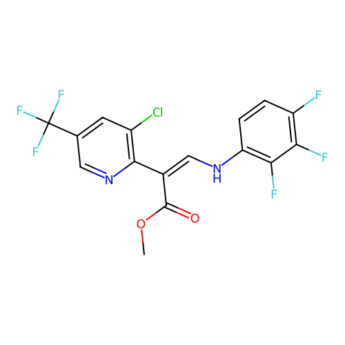 methyl (Z)-2-[3-chloro-5-(trifluoromethyl)-2-pyridinyl]-3-(2,3,4-trifluoroanilino)-2-propenoate structure