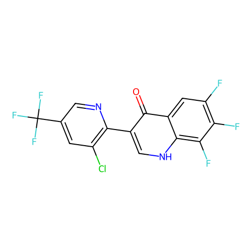 3-[3-chloro-5-(trifluoromethyl)-2-pyridinyl]-6,7,8-trifluoro-4(1H)-quinolinone structure
