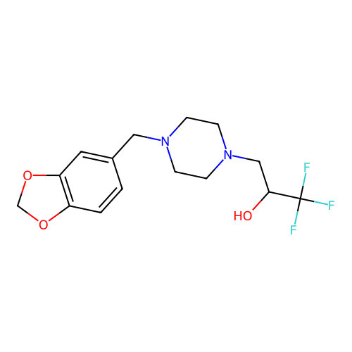 3-[4-(1,3-Benzodioxol-5-ylmethyl)piperazino]-1,1,1-trifluoro-2-propanol structure