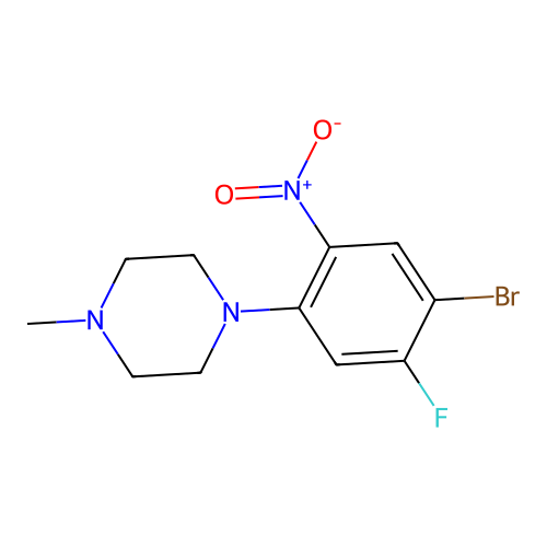 1-(4-Bromo-5-fluoro-2-nitrophenyl)-4-methylpiperazine structure
