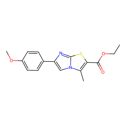 Ethyl 6-(4-methoxyphenyl)-3-methylimidazo[2,1-b][1,3]thiazole-2-carboxylate structure