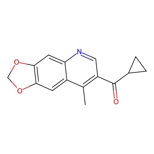 Cyclopropyl(8-methyl[1,3]dioxolo[4,5-g]quinolin-7-yl)methanone structure