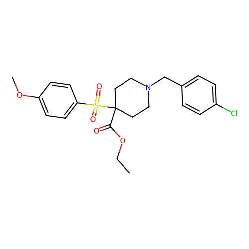 Ethyl 1-(4-chlorobenzyl)-4-[(4-methoxyphenyl)sulfonyl]-4-piperidinecarboxylate structure