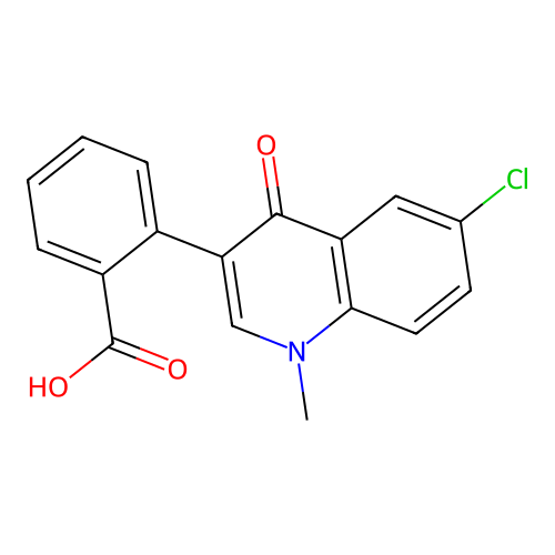 2-(6-Chloro-1-methyl-4-oxo-1,4-dihydro-3-quinolinyl)benzenecarboxylic acid structure