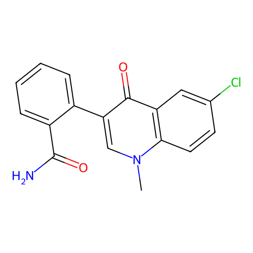 2-(6-Chloro-1-methyl-4-oxo-1,4-dihydro-3-quinolinyl)benzenecarboxamide structure