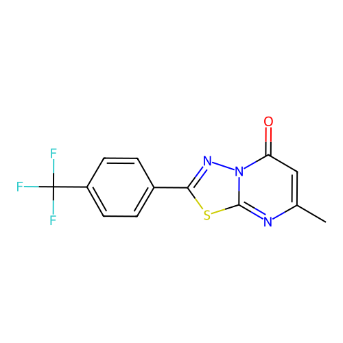 7-methyl-2-[4-(trifluoromethyl)phenyl]-5H-[1,3,4]thiadiazolo[3,2-a]pyrimidin-5-one structure