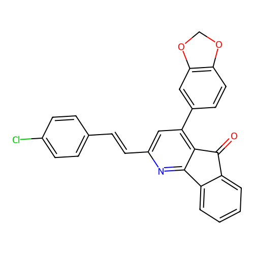 4-(1,3-Benzodioxol-5-yl)-2-[2-(4-chlorophenyl)ethenyl]indeno[1,2-b]pyridin-5-one structure