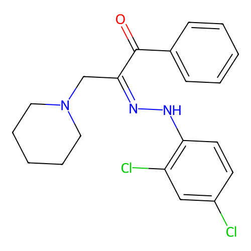 2-[(2,4-Dichlorophenyl)hydrazinylidene]-1-phenyl-3-piperidin-1-ylpropan-1-one structure