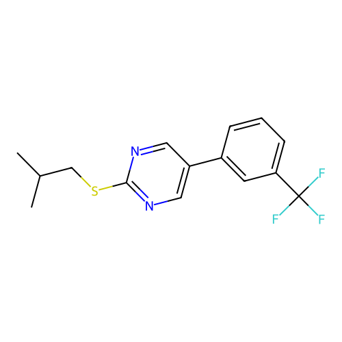 2-(Isobutylsulfanyl)-5-[3-(trifluoromethyl)phenyl]pyrimidine structure