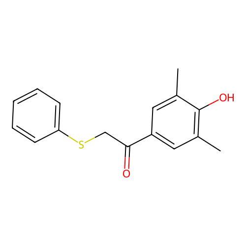 1-(4-Hydroxy-3,5-dimethylphenyl)-2-(phenylsulfanyl)-1-ethanone structure