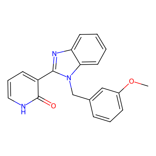 3-[1-(3-methoxybenzyl)-1H-1,3-benzimidazol-2-yl]-2(1H)-pyridinone structure