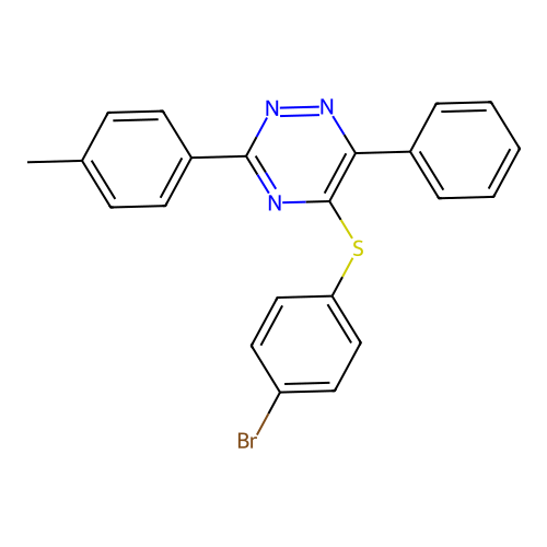 5-(4-Bromophenyl)sulfanyl-3-(4-methylphenyl)-6-phenyl-1,2,4-triazine structure